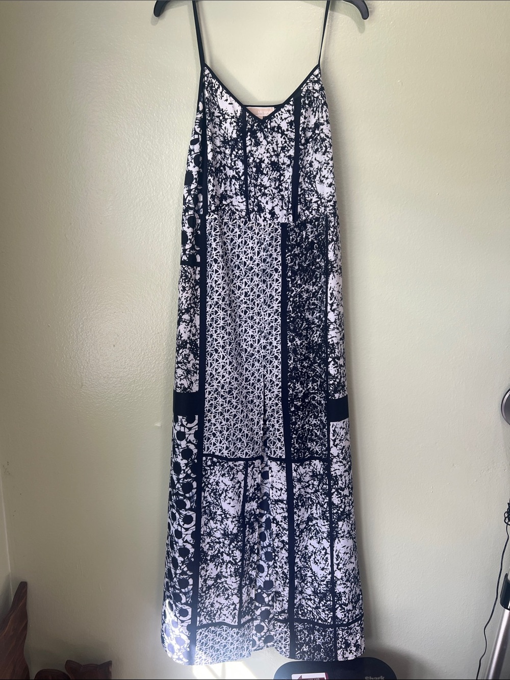 Michael Kors Black and White Patchwork Maxi Dress Skirt